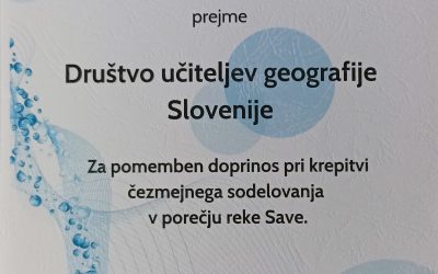 Priznanje Ministrstva za naravne vire in prostor DUGS-u